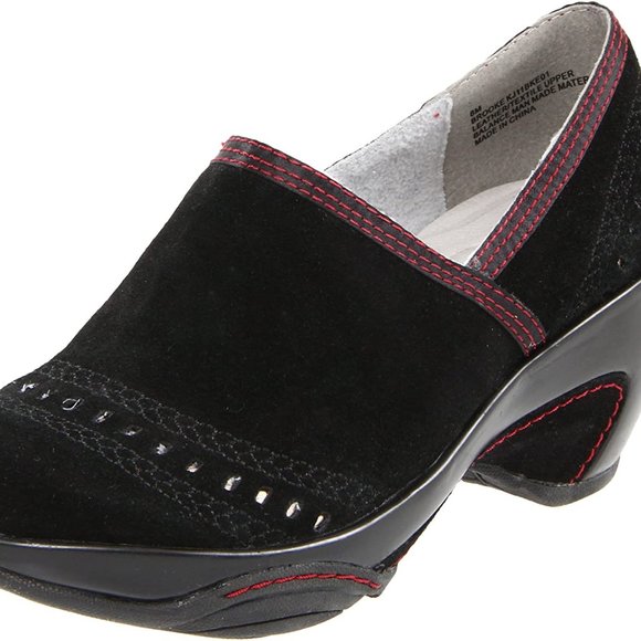 J-41 Shoes - J-41 Black and Red Mules